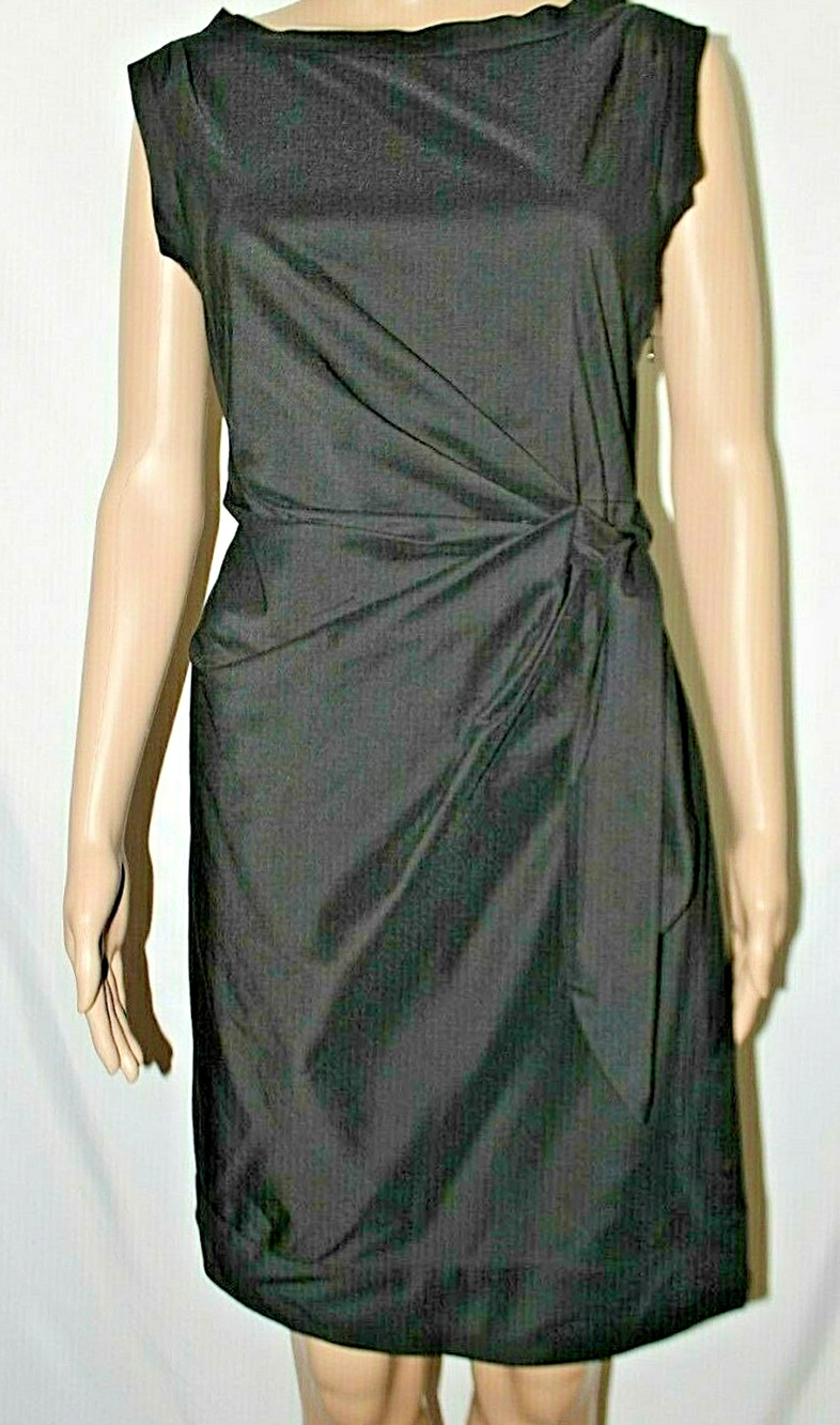 Diane von Furstenberg Della Dress 4 DVF Black Sleeveless Belted Faux Wrap Pleats